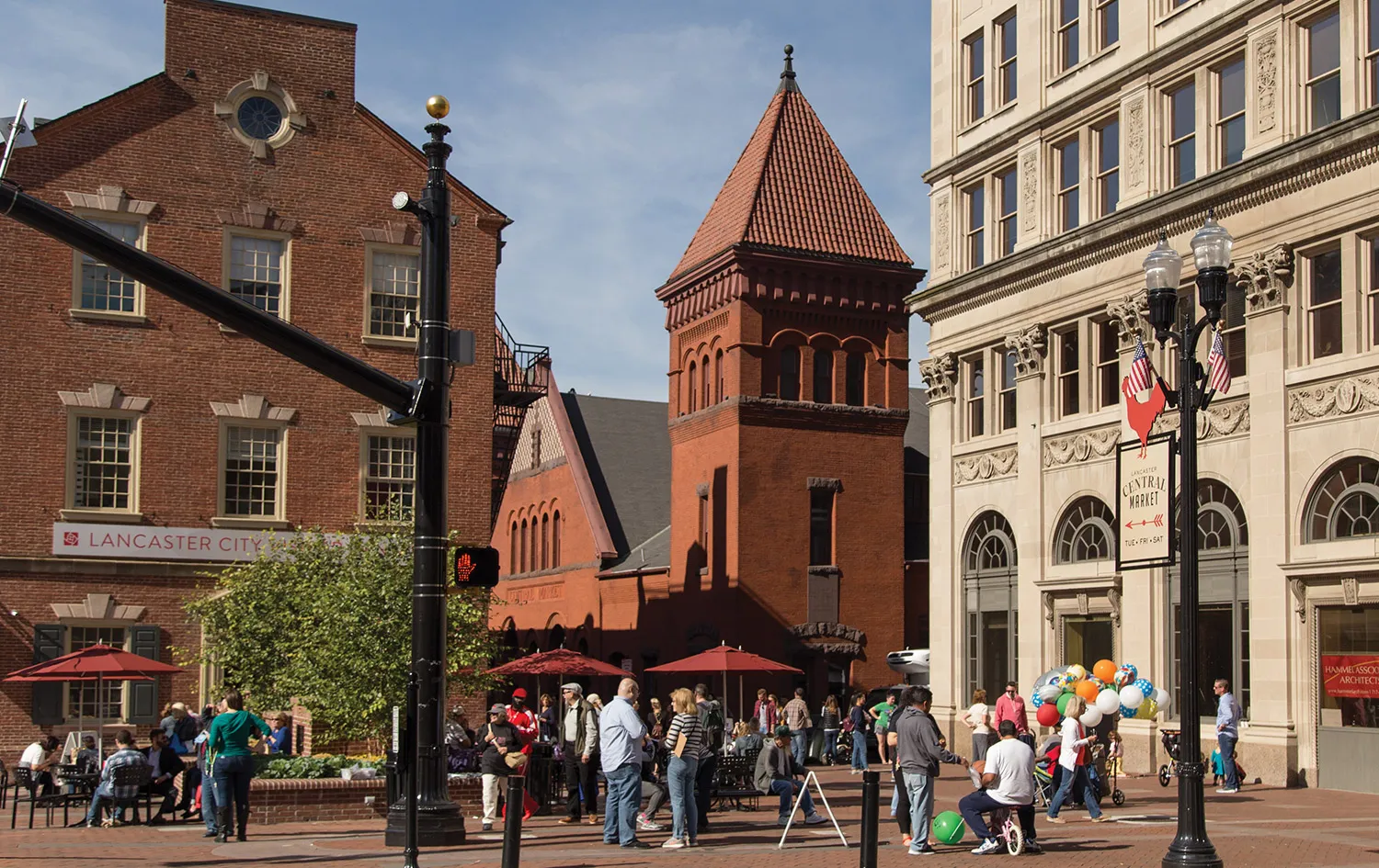 Penn Square and Central Market in Downtown Lancaster, PA