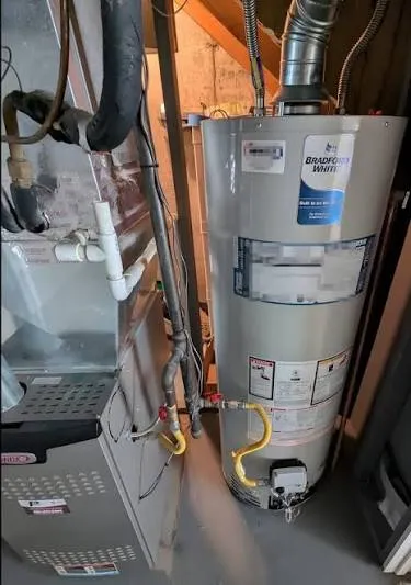 Fixing a gas water heater in a historic Cabbage Hill rowhome cellar in Lancaster, PA