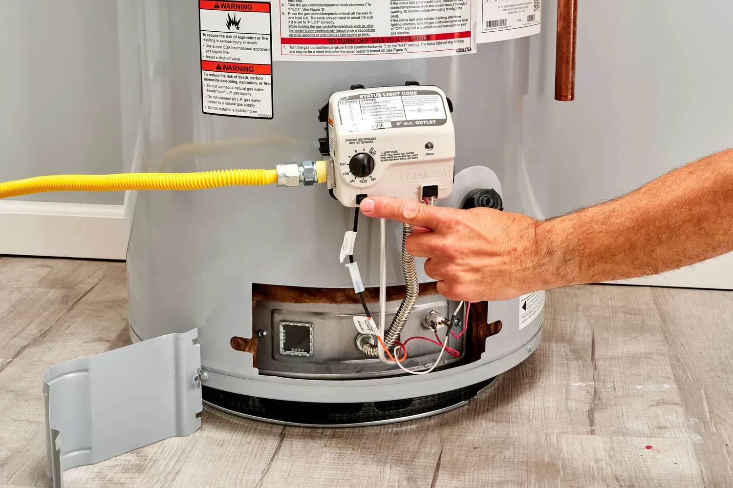 Gas water heater control valve repair in a Cabbage Hill rowhome